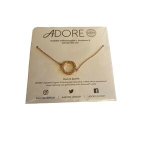 Adore Stack & Sparkle Circle Bracelet Rose Gold Swarovski Crystal